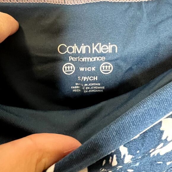 Calvin Klein Patterned High Waisted Cropped Athletic Leggings Tights Size Small - Picture 4 of 6